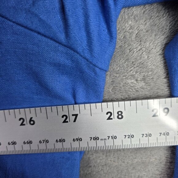 Mens Blue Linen Cotton Blend Blazer Jacket Two-Button & Pockets Size 39R - Picture 6 of 8